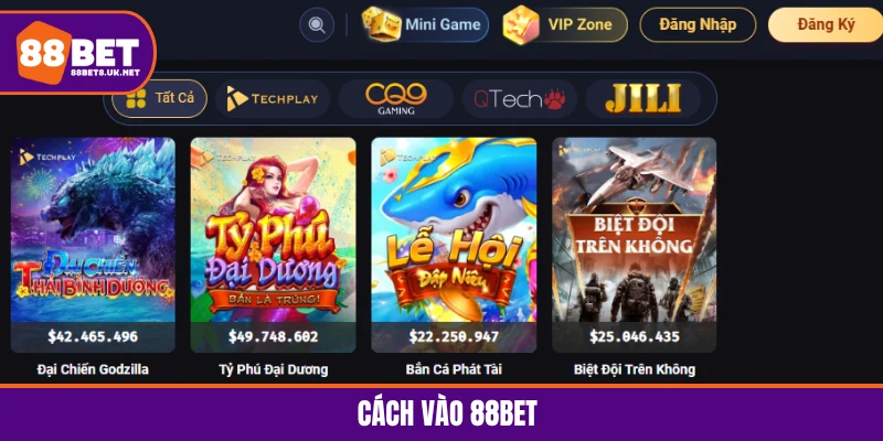 Cách vào 88BET