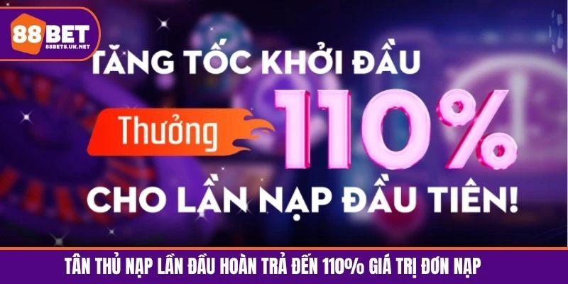 Tân thủ nạp lần đầu hoàn trả đến 110% giá trị đơn nạp 