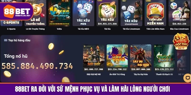 88BET ra đời với sứ mệnh phục vụ và làm hài lòng người chơi 
