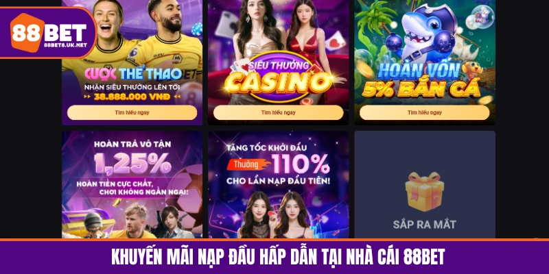 Khuyến mãi tại 88BET dành cho thành viên nạp tiền lần đầu
