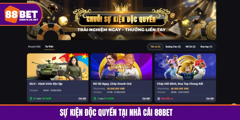 Nhà cái cung cấp nhiều sự kiện đặc biệt với phần thưởng lớn