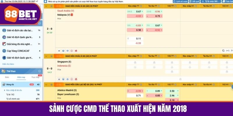 Sảnh cược CMD Thể Thao xuất hiện năm 2018